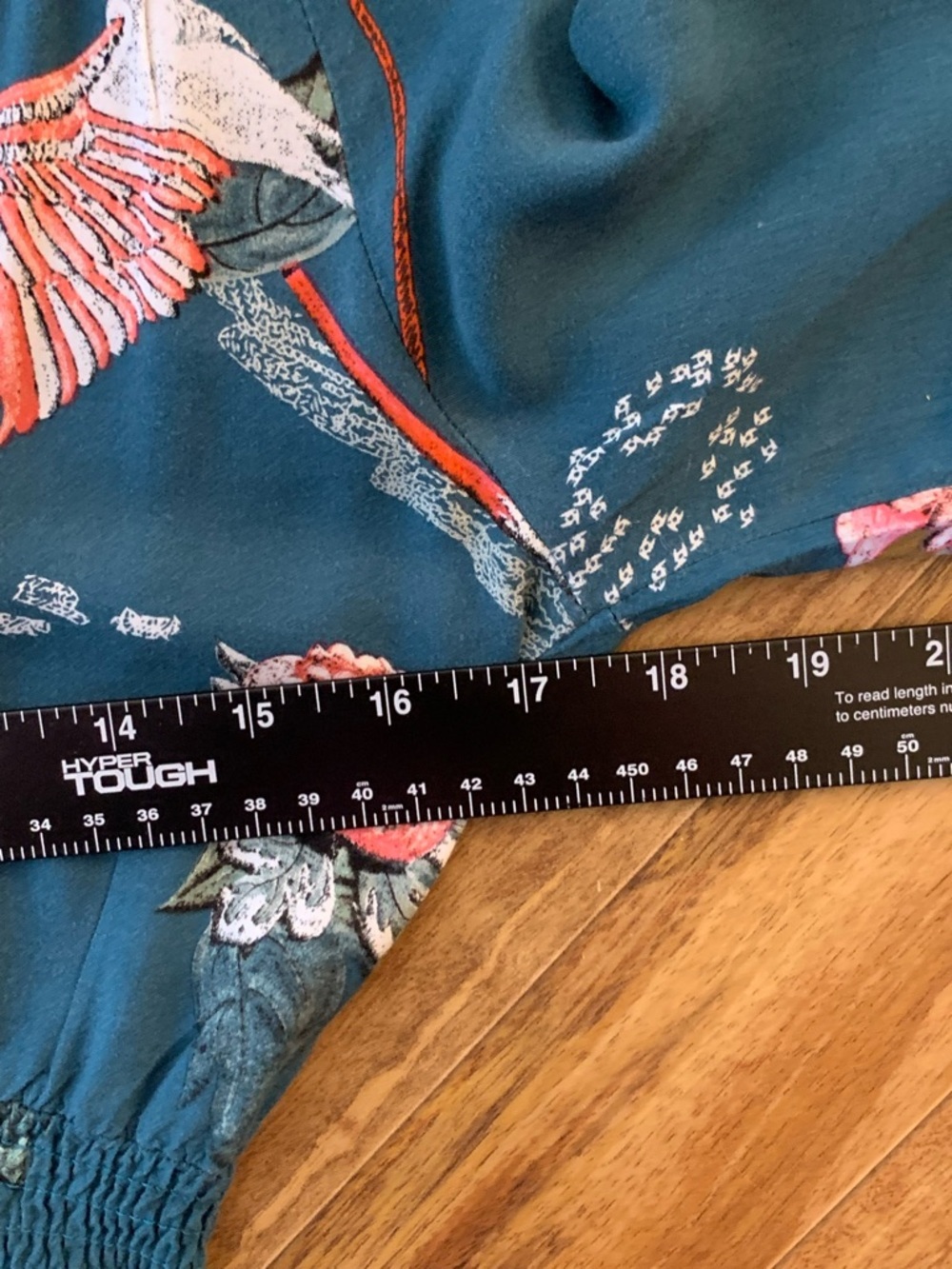 Jaase Maxi Dress XS Teal Floral Boho Autumn Wedding Guest Smocked V-Neck - Picture 16 of 16